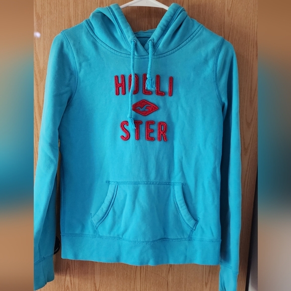 Hollister Blue Red Pullover Hoodie Sweatshirt - Picture 1 of 5